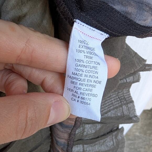 Free People Anna Corinna Boho Reworked Vintage Hand Pleated Dyed Skirt, size M - Picture 7 of 8